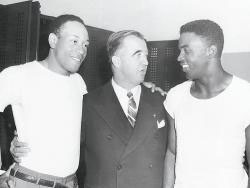 Dodgers' African-American players with the Commissioner
